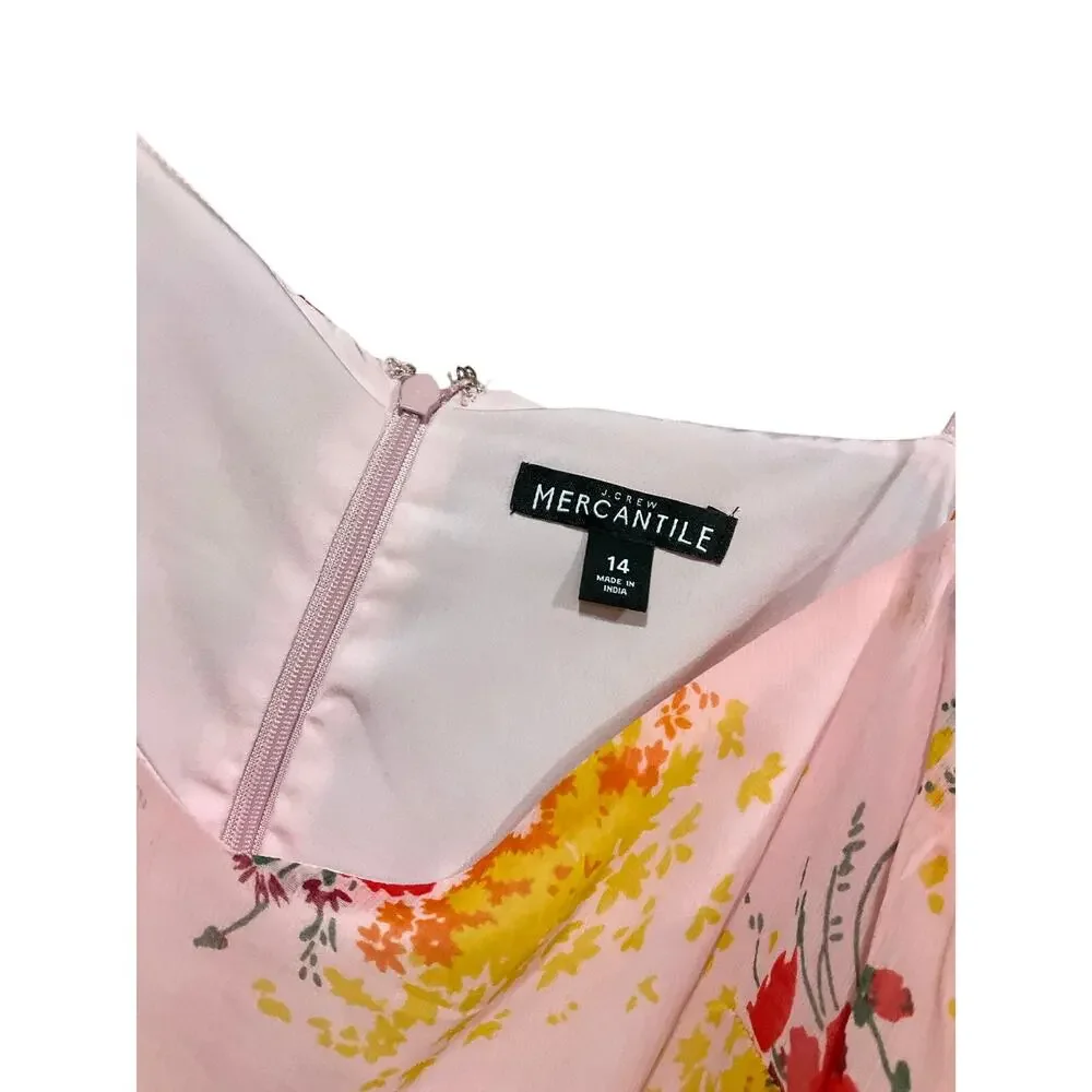 J. Crew Dress Women 14 Pink Floral